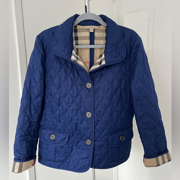 Burberry Blue Quilted Puffer Jacket Sz L - Picture 3 of 8